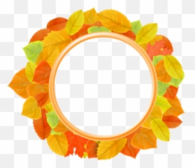 Download Autumn Leaves Frames Png - Marcos Hojas De Otoño Round Orange Frame,Hojas Png