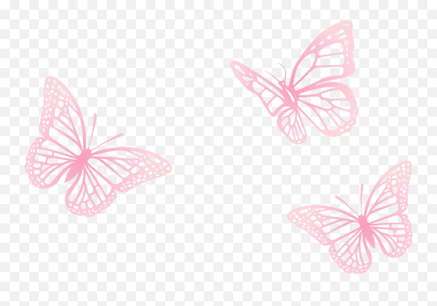 Pink Painted Three Euclidean Vector - Butterfly Pink Vector Png,Butterfly Vector Png