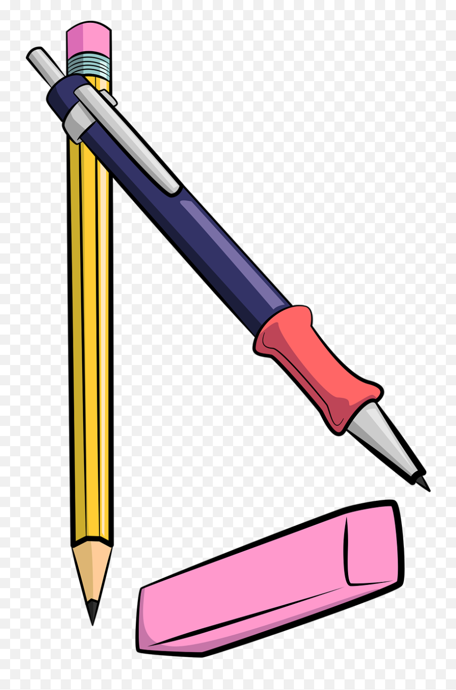 School Supplies Education - Pencils Pens And Erasers Png,School Supplies Png