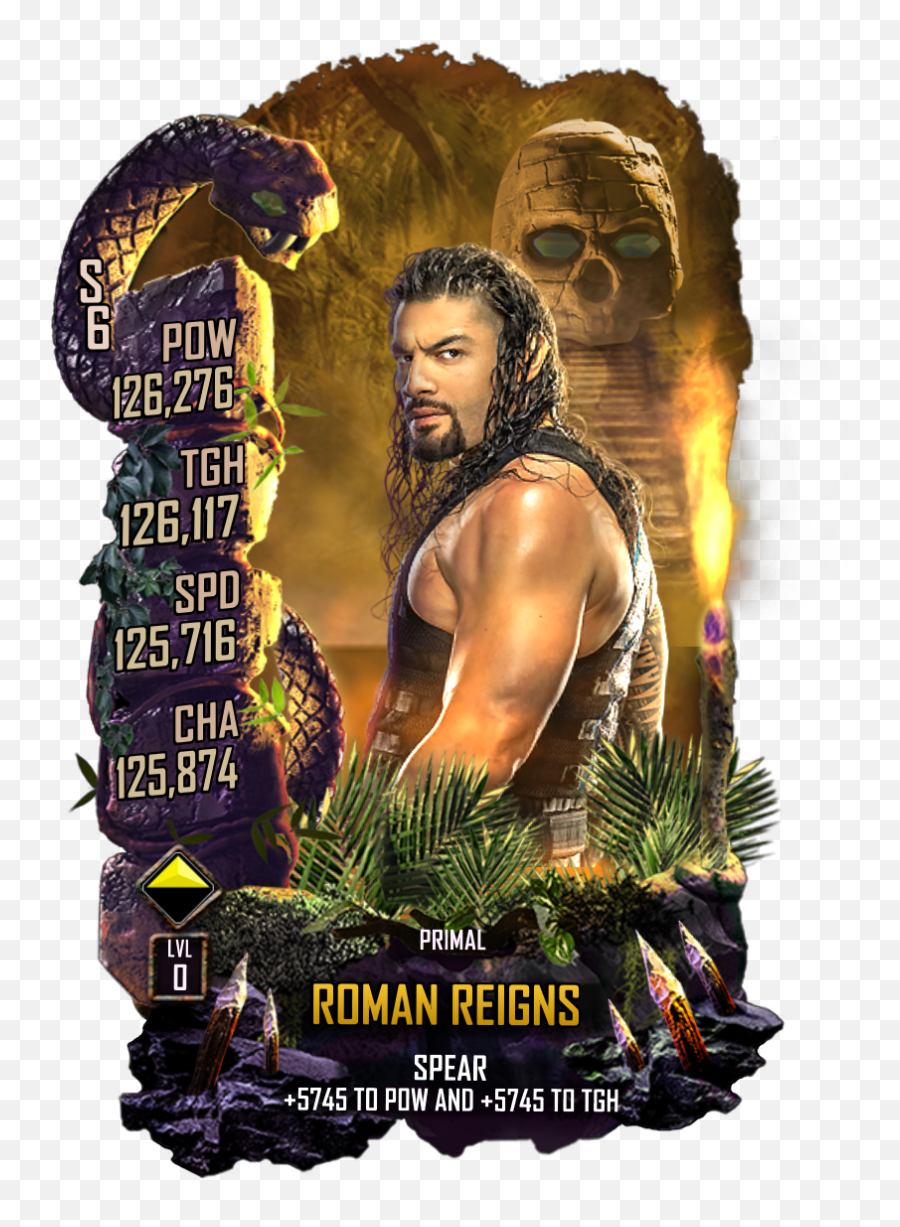 Wwesc S6 Roman Reigns Primal - Primal Wwe Supercard Png,Wwe Roman Reigns Png