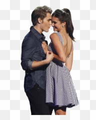 Nina Dobrev And Paul Wesley Vampires - Stefan And Elena Season 3 Png,Nina Dobrev Png