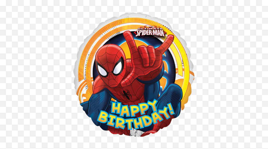 Circle Happy Birthday Foil Balloon - Happy Birthday Spider Man Png,Ultimate Spider Man Logo