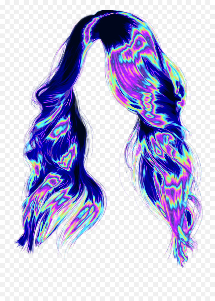 Holo Holographic Vaporwave Sticker By Dinaaaaaah - Wig Aesthetic Png Transparent,Wig Transparent Background