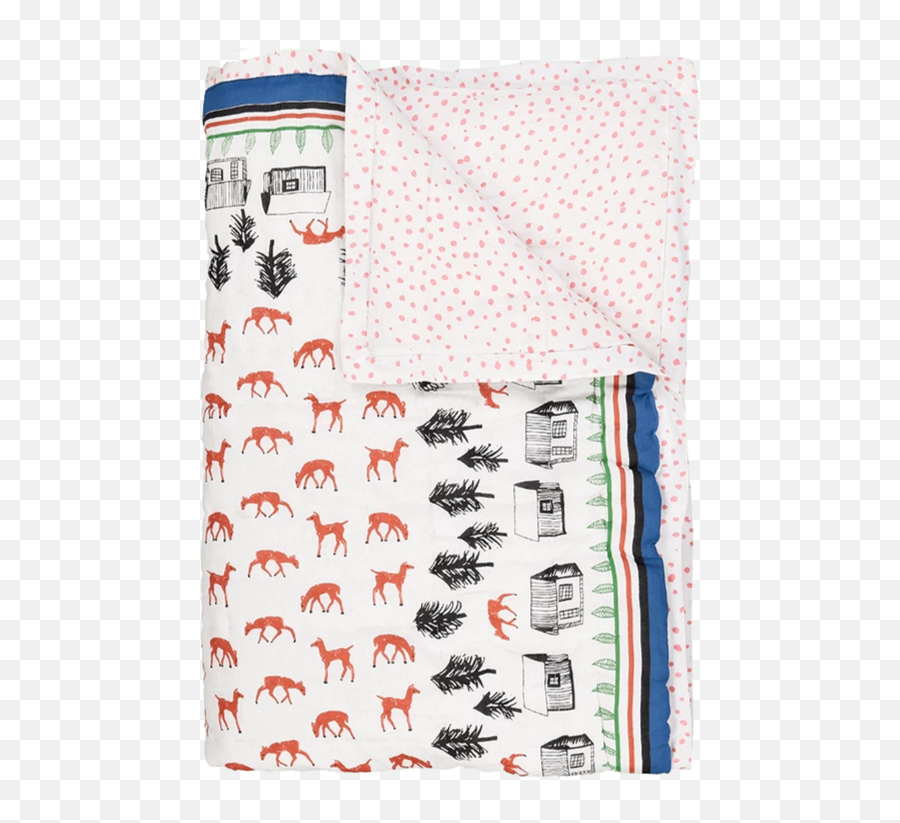 Baby Deer Sarong Reversible Quildted Bed Cover - Patchwork Png,Baby Deer Png