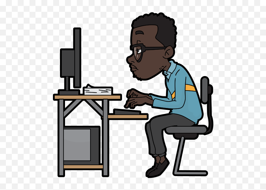 Cartoon Computer Png - Guy On Computer Cartoon,Cartoon Computer Png