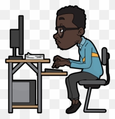 Cartoon Computer Png - Guy On