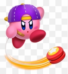 Playing With A Yoyo Transparent Png - Kirby Star Allies Kirby Yoyo,Kirby Transparent