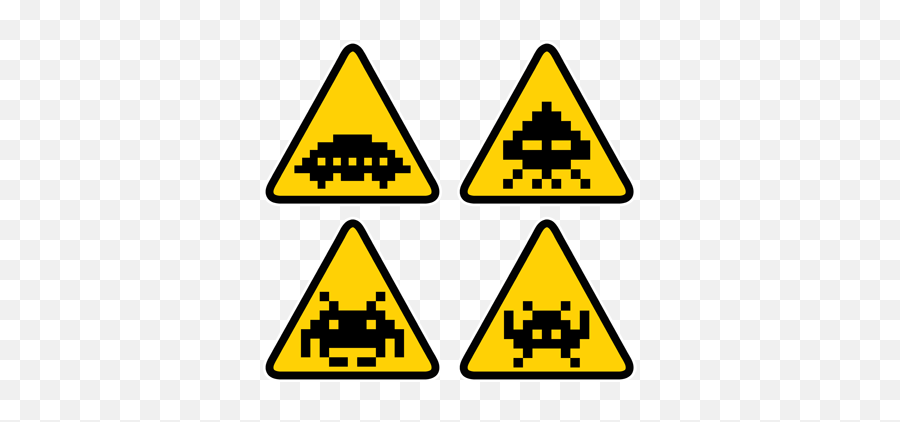 Space Invader Sign Stickers - Health Safety And Welfare Regulations 1992 Png,Space Invader Png