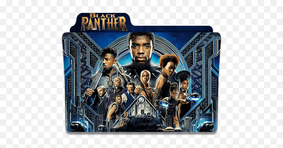 Black Panther Movie Folder Icon - Designbust Black Panther Folder Icon Png,Panther Transparent Background