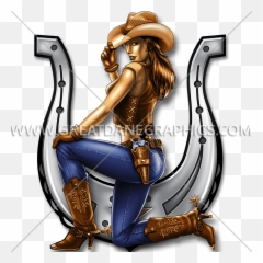 Cowgirl Horseshoe Production Ready Artwork For T - Shirt Mug Png,Horseshoe Transparent