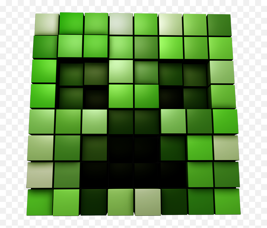 Rendered As Individual Blocks Pic - Minecraft Creeper Face Block Png,Creeper Face Png