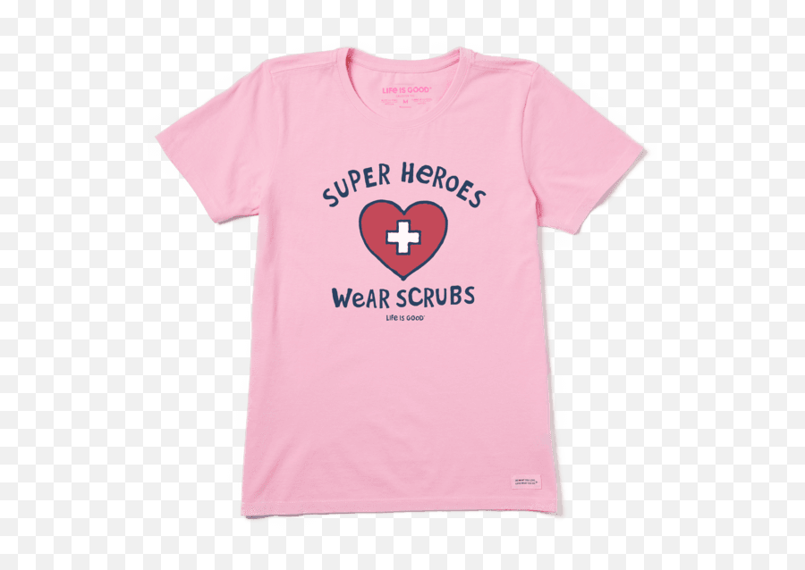 Womenu0027s Super Heroes Wear Scrubs Crusher Tee Life Is Good - Short Sleeve Png,Super Heroes Icon
