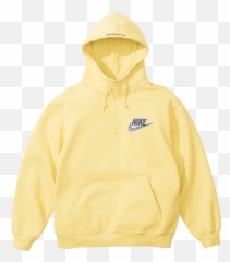 Half Zip Up Sweater Nike - Supreme Pale Yellow Hoodie png