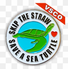 Jj - 022 Skip the Straw Save The Sea Turtles pin for your shirt hat Fjallraven eBay Ridley png