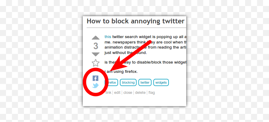 Firefox - How To Block Annoying Facebook And Other Social Block Button Social Media Png,Facebook Widget Icon