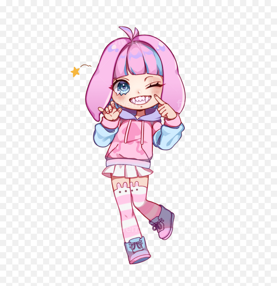 Draw Semi Chibi Art Illustration By Lunallion Fiverr Png Pastel Goth Icon