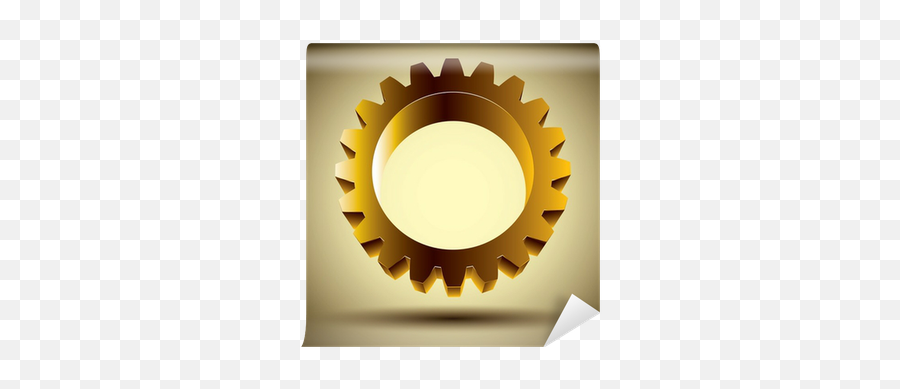 Wall Mural Golden Gear Icon 3d Vector Design Element - Golden Gear Png,What Does The Gear Icon Look Like