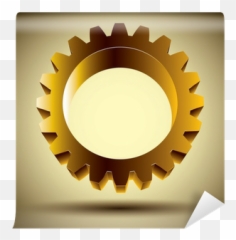 Wall Mural Golden Gear Icon 3d Vector Design Element - Gear png