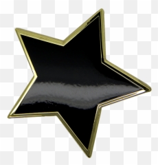 Download Big Star Pin - Gold Black Star Png,Black Star Png