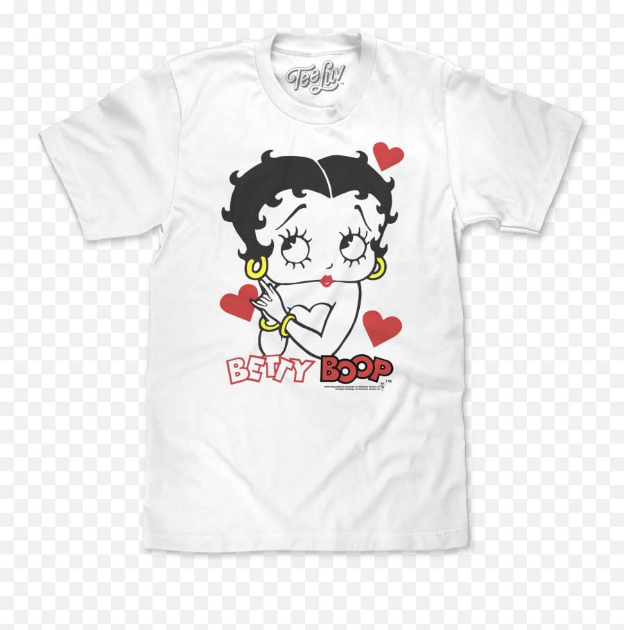 Betty Boop Hearts T - Shirt White Cartoon Betty Boop Png,Betty Boop Png