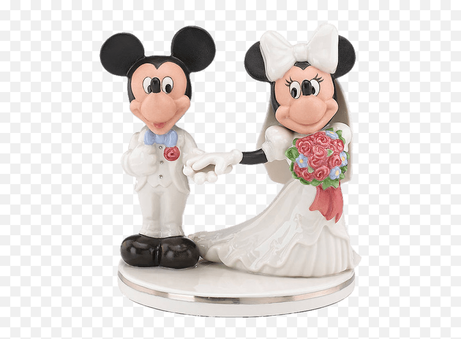 Mickey And Minnie Wedding Figurines Cake Topper Transparent - Wedding Cake Topper Disney Png,Marriage Png