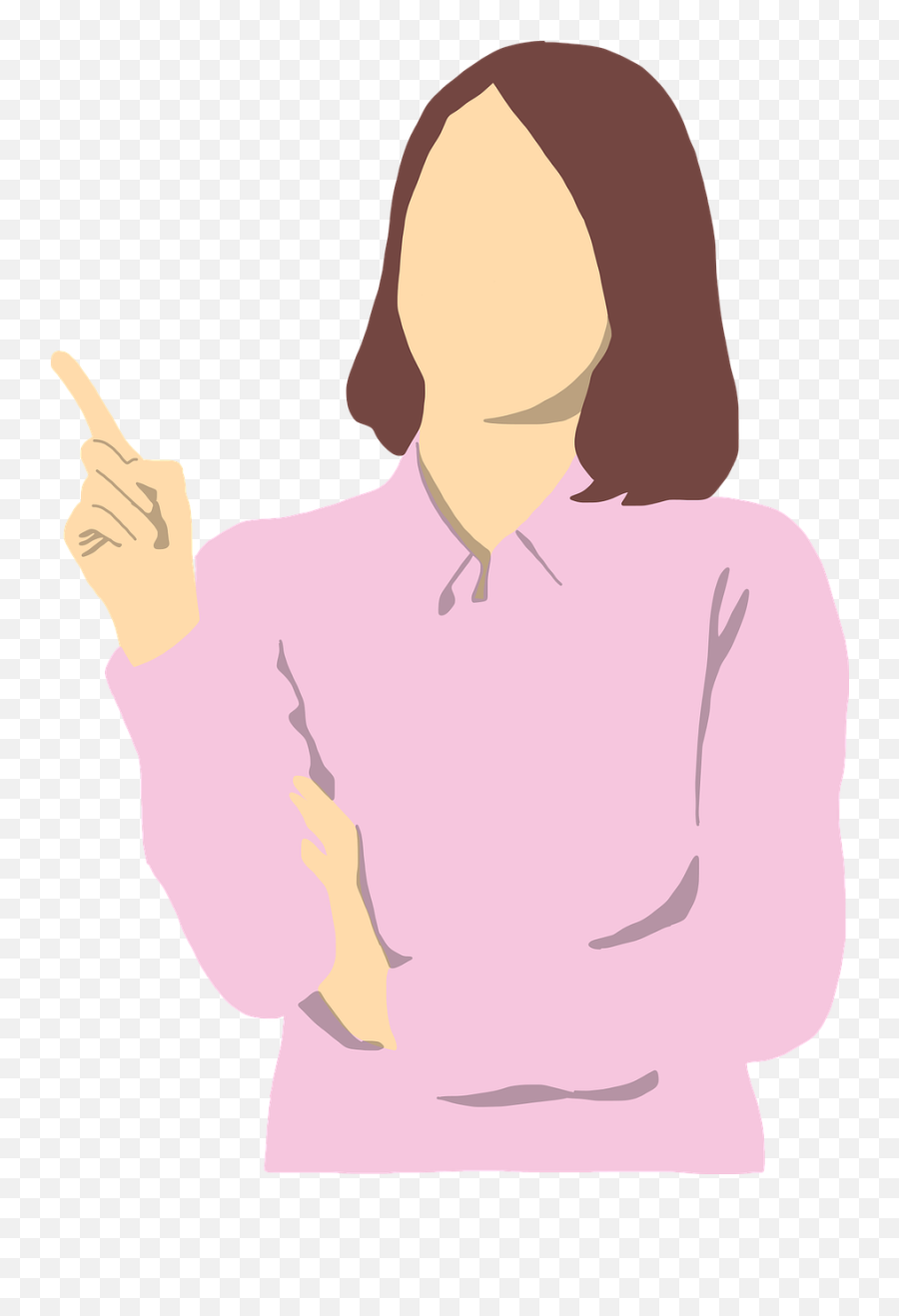 Woman Girl Pointing - Free Vector Graphic On Pixabay Gambar Orang Menunjuk Png,Person Thinking Png