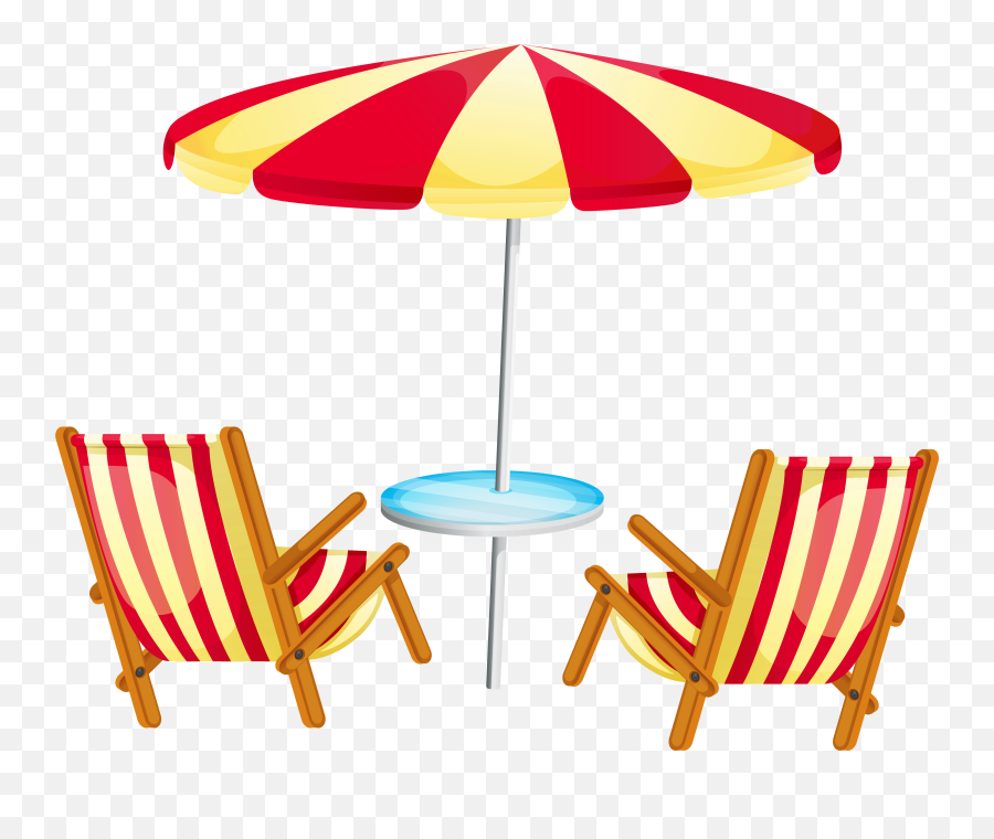 Clipart Umbrella Beach Chair - Things Used In Beach Png,Beach Chair Png