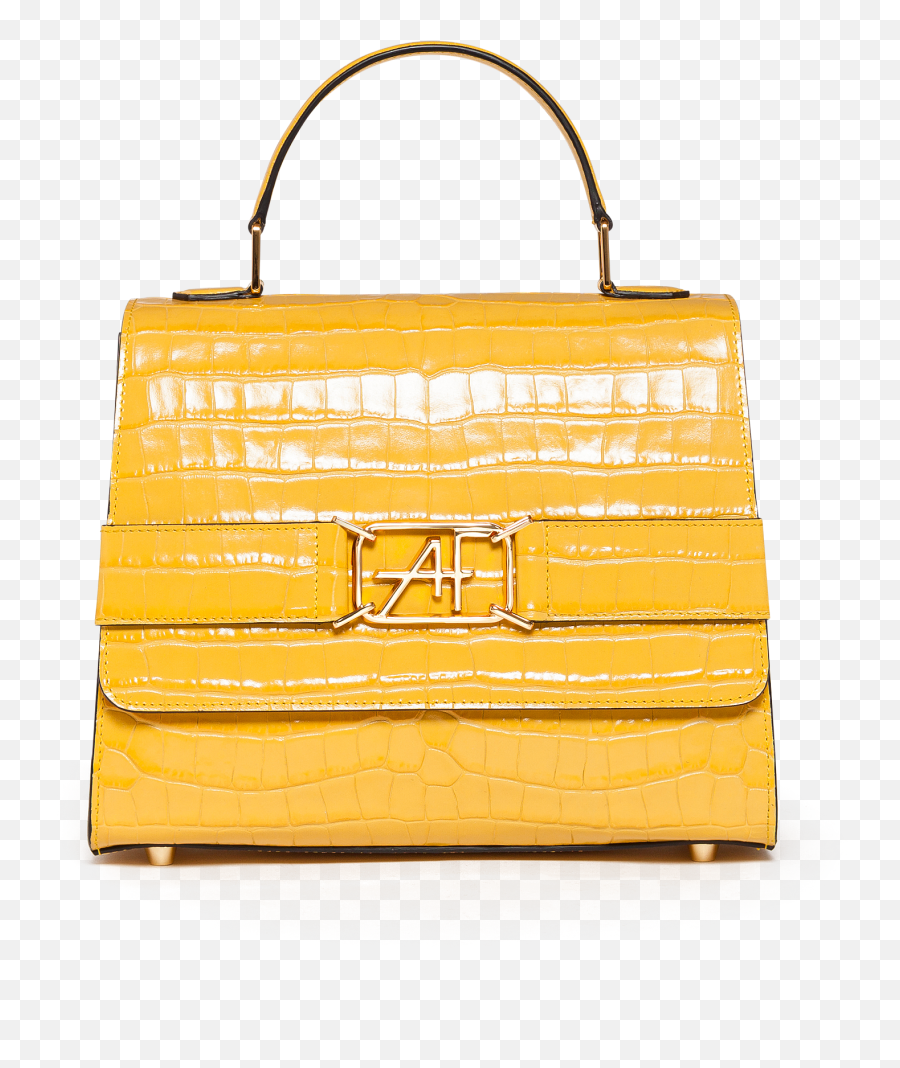 Yellow Handbag With Af Logo - Handbag Png,Af Logo - free transparent ...