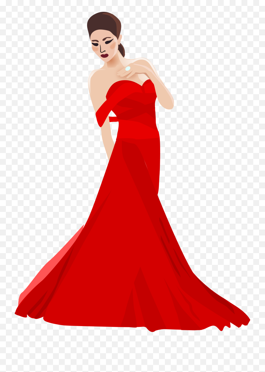 Shouldergownfashion Model Png Clipart - Royalty Free Svg Png Woman Wearing A Dress Clipart,Fashion Model Png