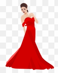 Shouldergownfashion Model Png Clipart - Royalty Free Svg Png Woman Wearing A Dress Clipart,Fashion Model Png