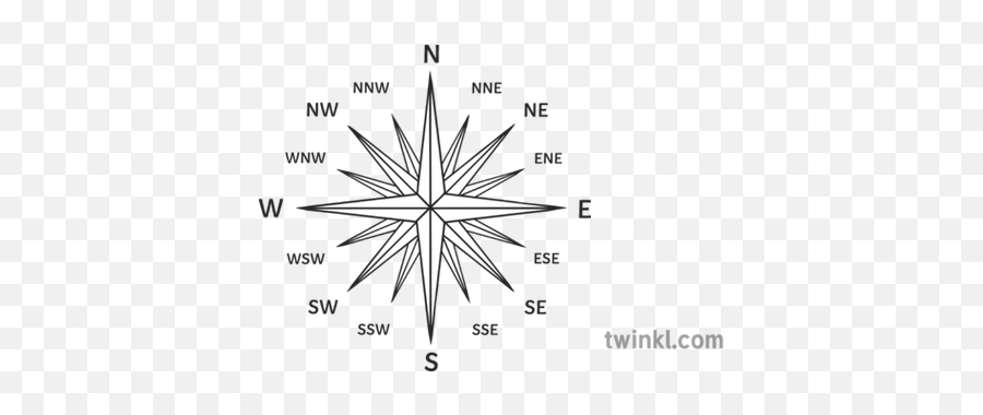 Compass Rose 16 Point Geography - Water Boatman Drawing Png,Transparent Compass Rose
