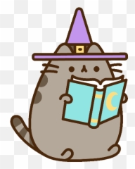 Pusheen Icecream Tan Grey Pink Purple Green Pillow - Pusheen The Cat Halloween Png,Pusheen Png