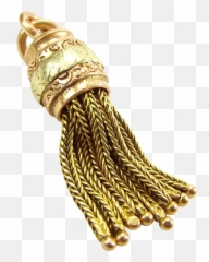 Yellow 9ct Gold Tassel Charm Pendant - Solid Png,Tassel Png