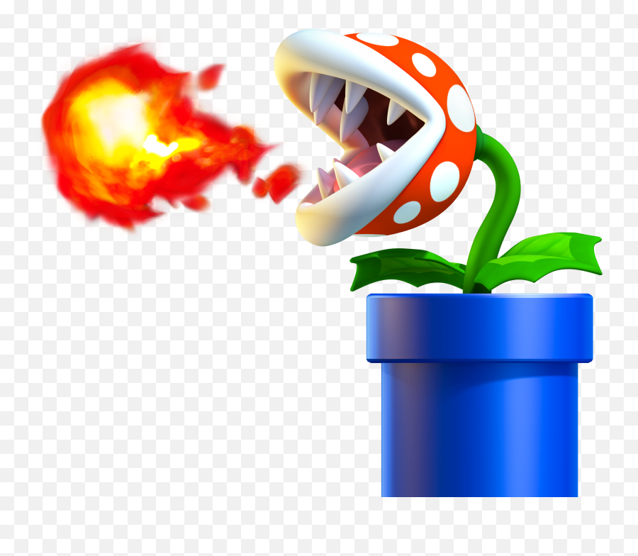 Download Free Png Enemy Art From New Super Mario Bros U - Mario Fire Piranha Plant,Super Mario Bros Png