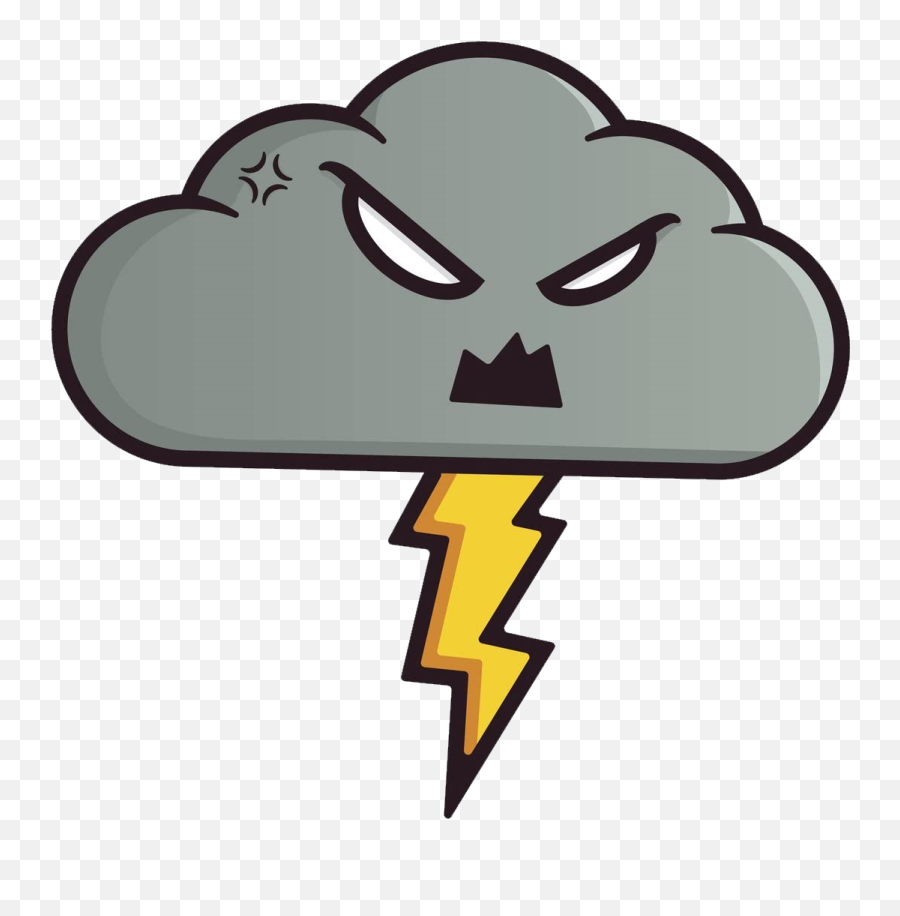 Cloud Clipart Free Download - Cloud With Lightning Cartoon Png,Rain ...
