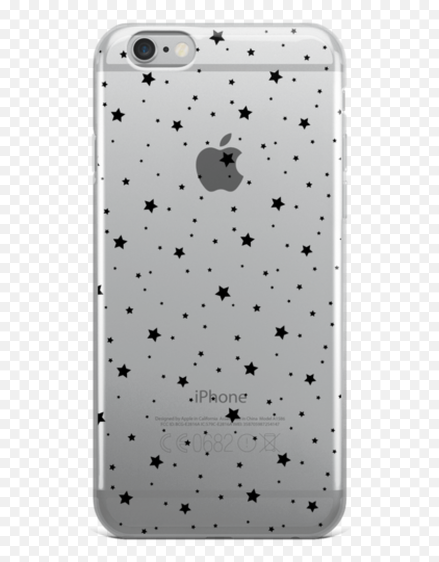 Black Star Pattern Transparent Iphone Case - Mobile Phone Case Png,Black Star Transparent