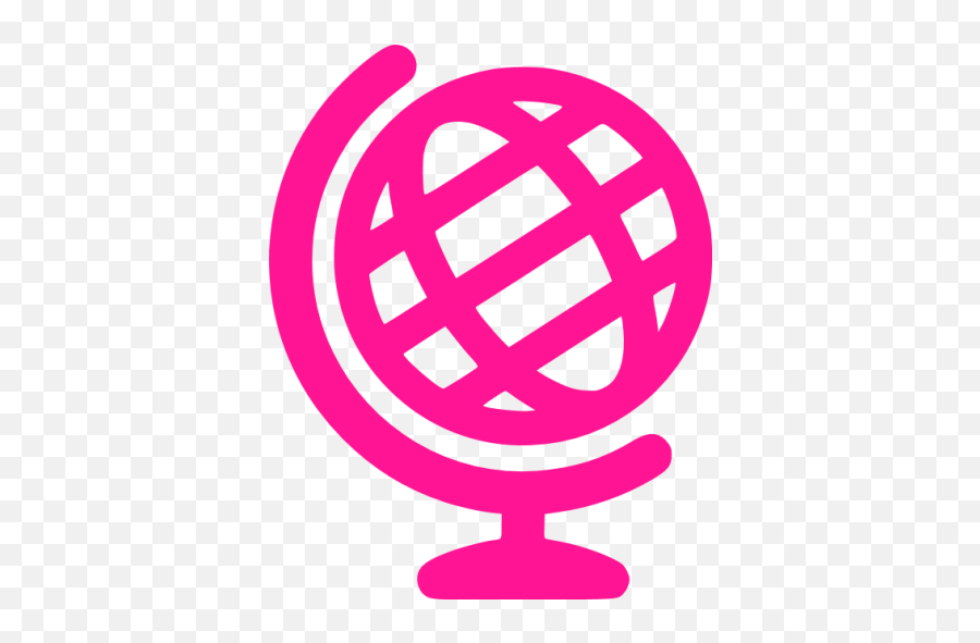 Deep Pink Globe 3 Icon - Transparent Grey Globe Icon Png,Google Globe Icon