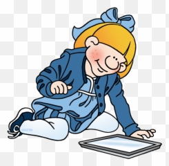 Download Free Girl Vector Pic Tablet Clipart Hq Icon - Happy png