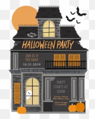 Spooky House Invitations Greenvelopecom - Roof Shingle png