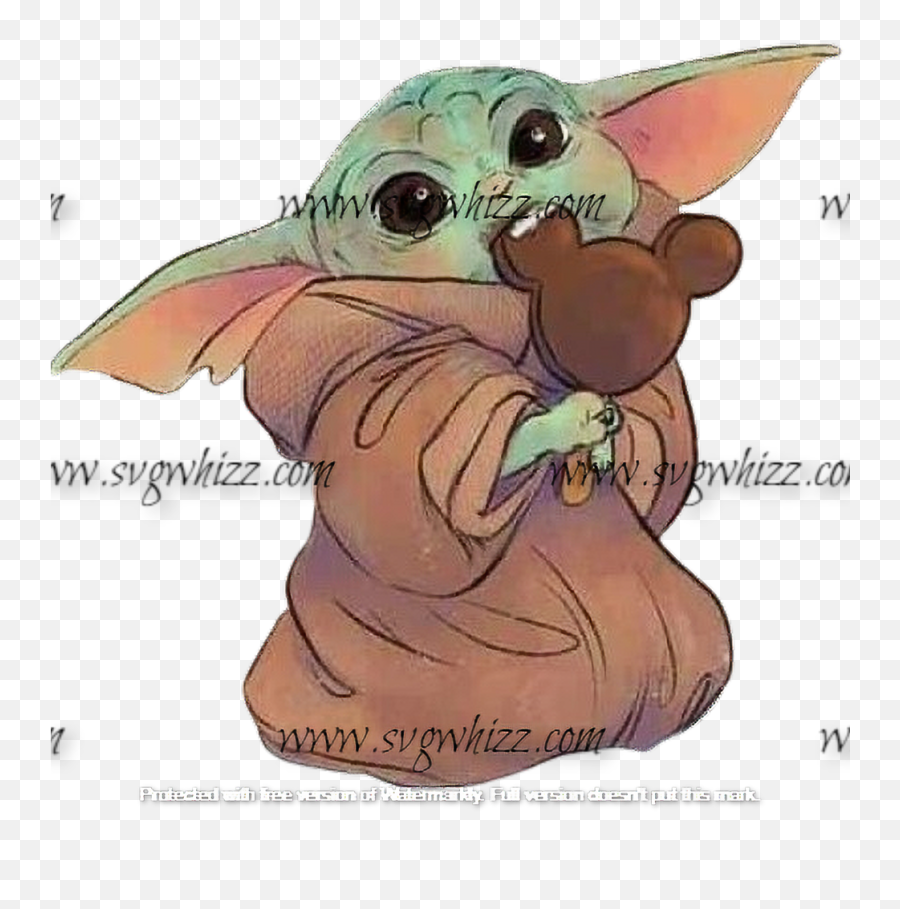 Baby Yoda Eating Mickey Mouse Ice Cream - Star Wars Baby Yoda Png,Yoda Png