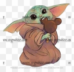 Baby Yoda Eating Mickey Mouse Ice Cream - Star Wars Baby Yoda Png,Yoda Png