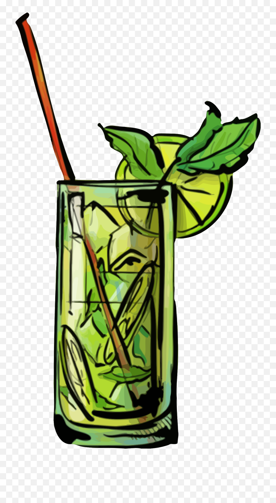 Filemojito Cocktail Drawing Iconsvg - Wikimedia Commons Mojito Clipart Png,Straw Icon