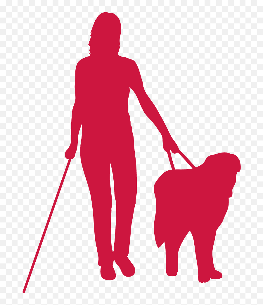 Download Blind Woman And Dog Red - Dog Walking Full Size Blind Woman Png,Dog Walk Icon
