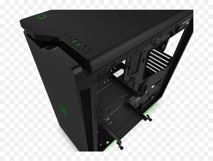 Nzxt H440 U2013 Designed By Razer Licensed Computer Case - Razer Nzxt Case H440 Png,Fan Icon On Computer Case