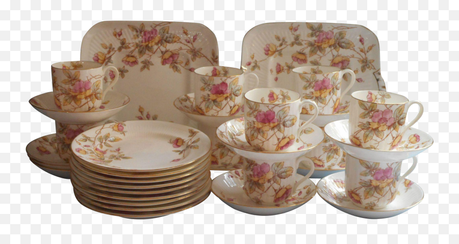 Vintage Tea Cup Png - Victorian Dessert Service China Set Set Of Cups Png,Tea Set Png