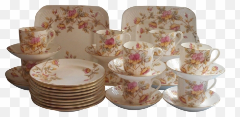 Vintage Tea Cup Png - Victorian Dessert Service China Set Set Of Cups Png,Tea Set Png