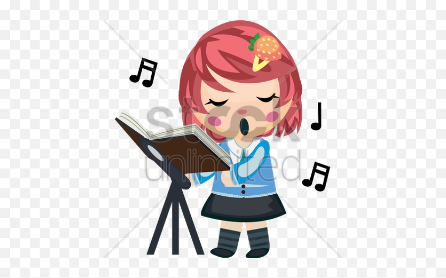 Singer Clipart Hymn - Girl Singing A Song Cartoon Png,Singing Png