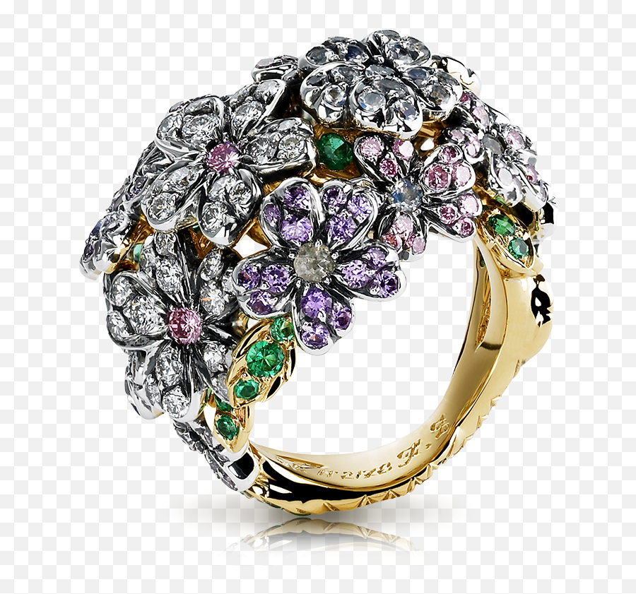 Ring Featuring Flower Shapes - Joyas De Faberge Png,Forget Me Not Png