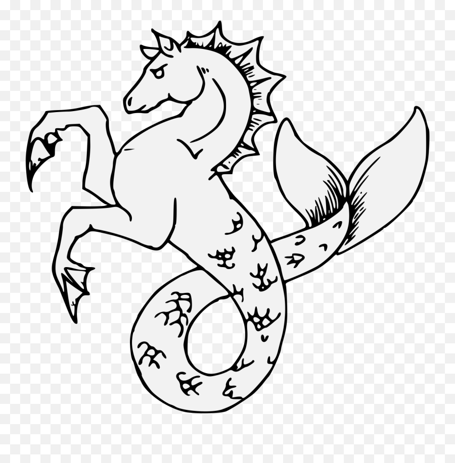 Sea - Horse Traceable Heraldic Art Seahorse Heraldry Png,Sea Horse Png
