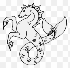 Sea - Horse Traceable Heraldic Art Seahorse Heraldry png